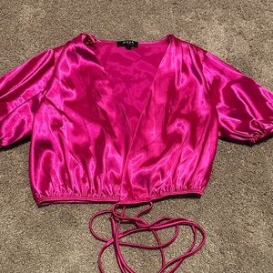 Julia Fuchsia Satin Blouse